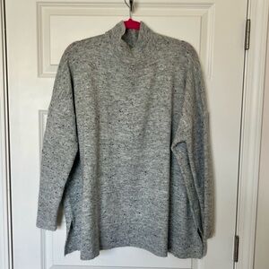 Mud Pie Light Gray Speckled Mock Neck Sweater